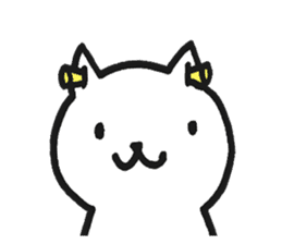white cat upper body sticker #11162097