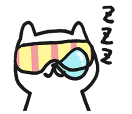 white cat upper body sticker #11162098