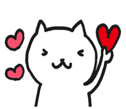 white cat upper body sticker #11162102