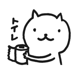 white cat upper body sticker #11162103