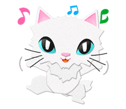 White cat Sanday sticker #11164333