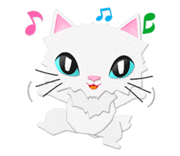 White cat Sanday sticker #11164333