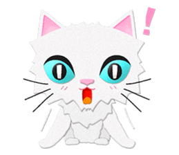 White cat Sanday sticker #11164336