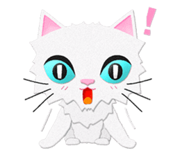 White cat Sanday sticker #11164336