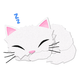 White cat Sanday sticker #11164338