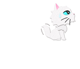 White cat Sanday sticker #11164358