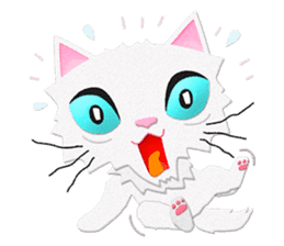White cat Sanday sticker #11164360