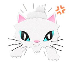 White cat Sanday sticker #11164364
