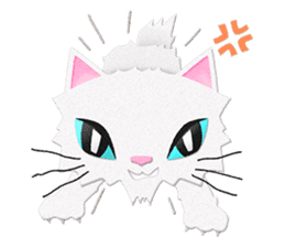 White cat Sanday sticker #11164364