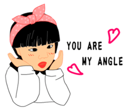Single eyelids girl sticker #11166705