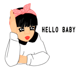 Single eyelids girl sticker #11166708