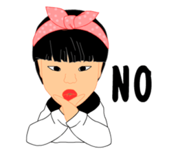 Single eyelids girl sticker #11166714