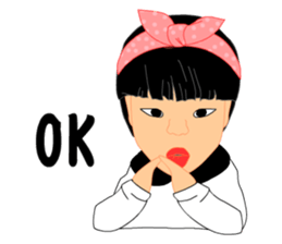 Single eyelids girl sticker #11166715