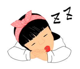 Single eyelids girl sticker #11166717