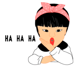 Single eyelids girl sticker #11166719