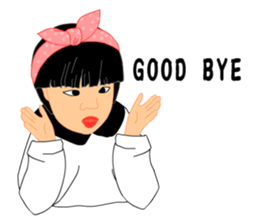 Single eyelids girl sticker #11166737