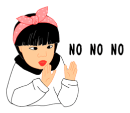 Single eyelids girl sticker #11166740