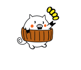belly band pig "tonbei" sticker #11166984