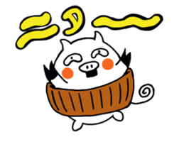 belly band pig "tonbei" sticker #11166993