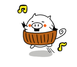 belly band pig "tonbei" sticker #11167017