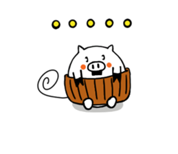 belly band pig "tonbei" sticker #11167019