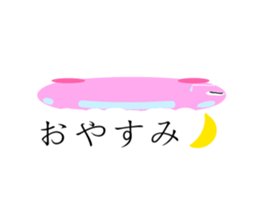 a momo of a pink bus sticker #11171989