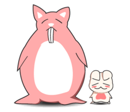 A Big and Small Rabbit Couple sticker #11173384