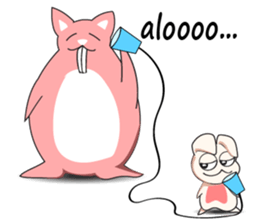 A Big and Small Rabbit Couple sticker #11173396