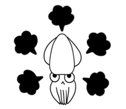 The cat and the Japanese common squid sticker #11174315