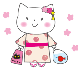 Polite japanese of white cat NANA sticker #11175374