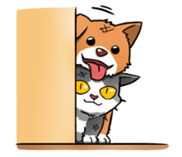 Stray Meow and Puppy sticker #11178918