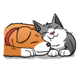 Stray Meow and Puppy sticker #11178936