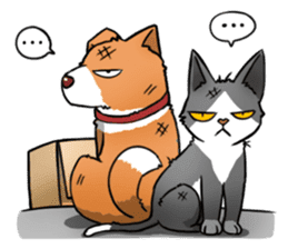 Stray Meow and Puppy sticker #11178938