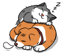 Stray Meow and Puppy sticker #11178943