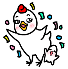 Red-white chick and Q egg baby sticker #11180100