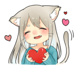 Nekomimikko's yuruhuwa Sticker sticker #11180488