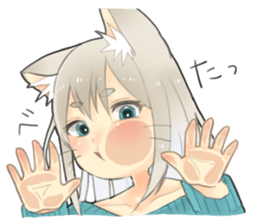 Nekomimikko's yuruhuwa Sticker sticker #11180489