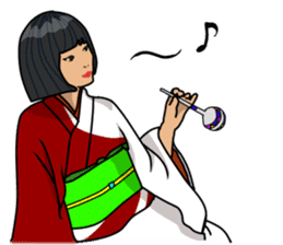 japanese kimono woman sticker #11182678