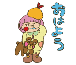 Fried prawn girl stamp sticker #11182749