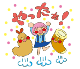 Fried prawn girl stamp sticker #11182754