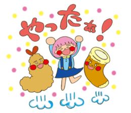 Fried prawn girl stamp sticker #11182754