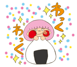 Fried prawn girl stamp sticker #11182755