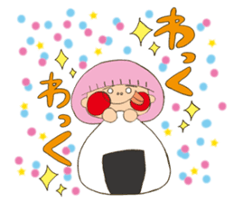 Fried prawn girl stamp sticker #11182755