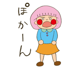 Fried prawn girl stamp sticker #11182758