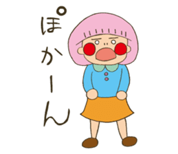 Fried prawn girl stamp sticker #11182758