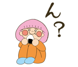 Fried prawn girl stamp sticker #11182759