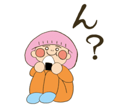 Fried prawn girl stamp sticker #11182759