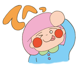 Fried prawn girl stamp sticker #11182760