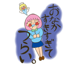 Fried prawn girl stamp sticker #11182764