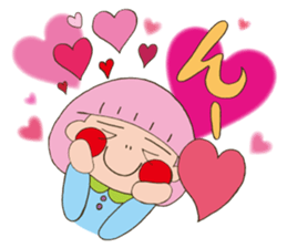 Fried prawn girl stamp sticker #11182765